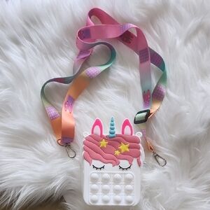 Unicorn Pop It Fidget Bag with Rainbow Strap